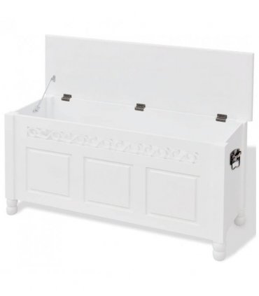 vidaXL Storage Bench Baroque Style MDF White