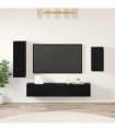 vidaXL TV Cabinet Set Wall-mounted 4 pcs Black Oak Engineered Wood