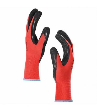 vidaXL Work Gloves 24 pcs Red and Black 9 / L Latex Coating