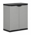 vidaXL Garden Waste Cabinet Grey and Black 68x40x85 cm PP