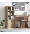 vidaXL Desk with Drawer with Shelf with Storage 2 pcs Sonoma Oak