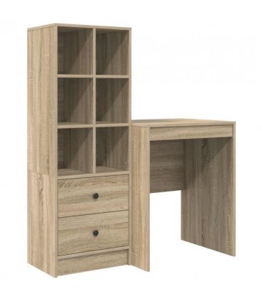 vidaXL Desk with Drawer with Shelf with Storage 2 pcs Sonoma Oak