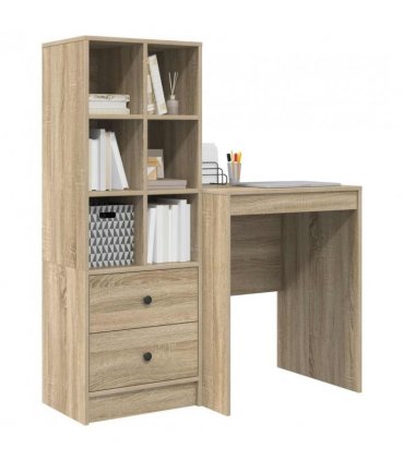 vidaXL Desk with Drawer with Shelf with Storage 2 pcs Sonoma Oak