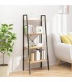 vidaXL 4-Tier Standing Shelf Light Brown and Black 56x35x140 cm
