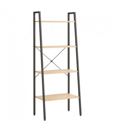vidaXL 4-Tier Standing Shelf Light Brown and Black 56x35x140 cm