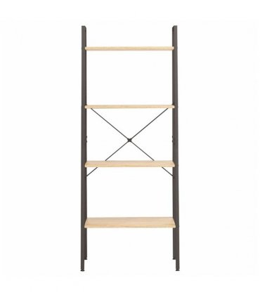 vidaXL 4-Tier Standing Shelf Light Brown and Black 56x35x140 cm