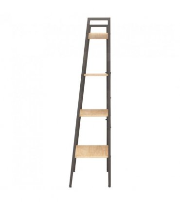 vidaXL 4-Tier Standing Shelf Light Brown and Black 56x35x140 cm