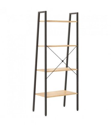 vidaXL 4-Tier Standing Shelf Light Brown and Black 56x35x140 cm