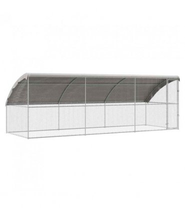 vidaXL Chicken Cage 3 pcs Silver 600 x 200 x 200 cm Galvanised Steel