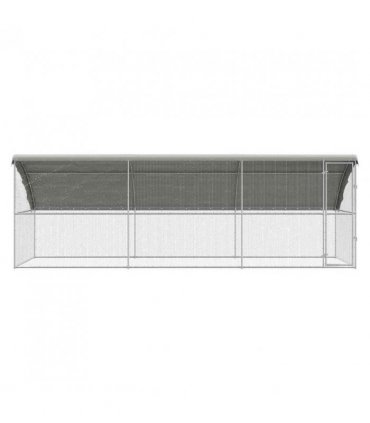 vidaXL Chicken Cage 3 pcs Silver 600 x 200 x 200 cm Galvanised Steel
