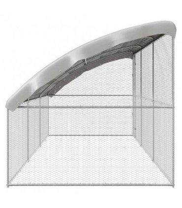 vidaXL Chicken Cage 3 pcs Silver 600 x 200 x 200 cm Galvanised Steel