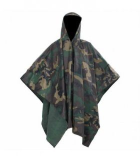 Waterproof Army Rain Poncho for Camping/Hiking Camouflage