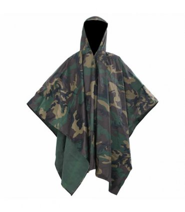 Waterproof Army Rain Poncho for Camping/Hiking Camouflage