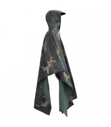 Waterproof Army Rain Poncho for Camping/Hiking Camouflage
