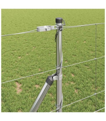 vidaXL Ground Fix Welded Wire Fence 50 x 1 m Galvanised Steel Silver
