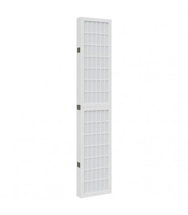 vidaXL Room Divider 6 Panels White Solid Wood Paulownia