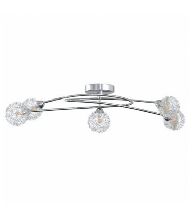 vidaXL Ceiling Lamp with Mesh Wire Shades for 5 G9 LED Lights