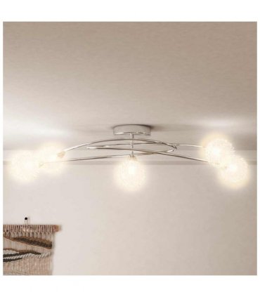 vidaXL Ceiling Lamp with Mesh Wire Shades for 5 G9 LED Lights