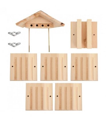 vidaXL Bee Hotel Solid Firwood 22x20x20 cm