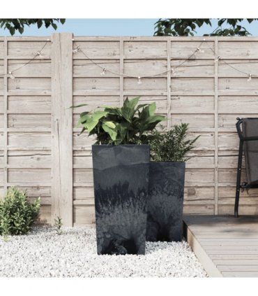vidaXL Planter with Removable Inner Anthracite 21/49 L PP Concrete Look