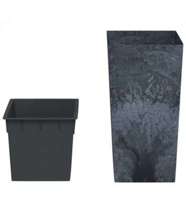 vidaXL Planter with Removable Inner Anthracite 21/49 L PP Concrete Look