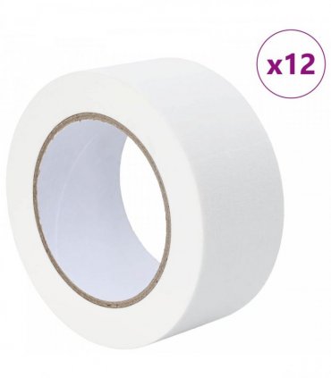 vidaXL Painter Masking Tapes 12 pcs White 50mm x 50m Paper