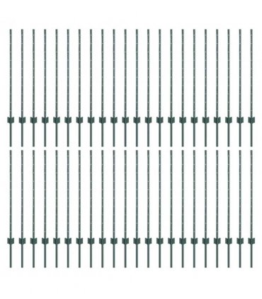 vidaXL Fence Post 44 pcs Green 140 cm Steel