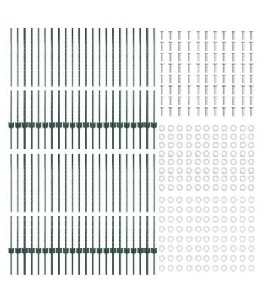 vidaXL Fence Post 44 pcs Green 140 cm Steel