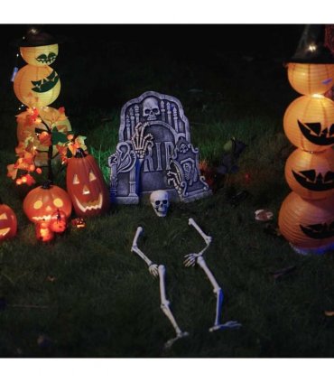 vidaXL Halloween Skeleton with Ground Spikes White 45.5 x 13 cm