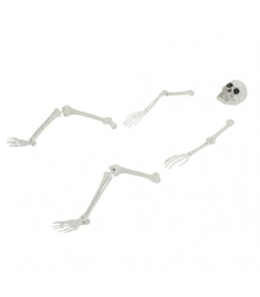 vidaXL Halloween Skeleton with Ground Spikes White 45.5 x 13 cm