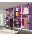 vidaXL Telescopic Shoe Rack with Rods Aluminium