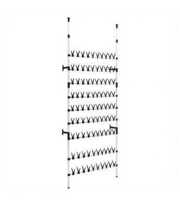 vidaXL Telescopic Shoe Rack with Rods Aluminium