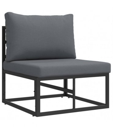 vidaXL Garden Sofa Set 4 pcs Black Metal