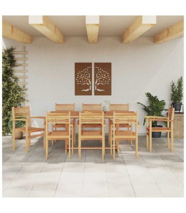 vidaXL Chair 8 pcs Brown 56 x 55 x 90.5 cm Solid Teak Wood