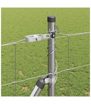 vidaXL Welded Wire Fence with Concrete Base 50 x 1.2 m Silver Mesh