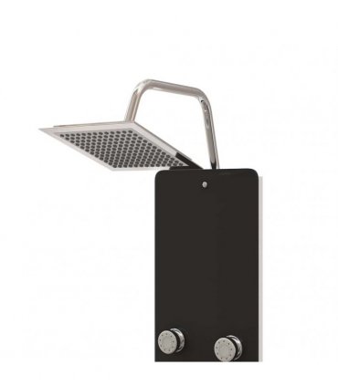 vidaXL Shower Panel Unit Glass 25x47.5x130 cm Black