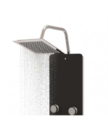 vidaXL Shower Panel Unit Glass 25x47.5x130 cm Black