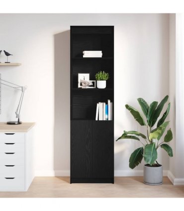 vidaXL Highboard Black Oak 50x35x180 cm Engineered Wood