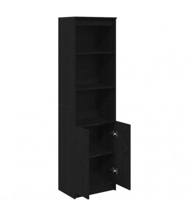 vidaXL Highboard Black Oak 50x35x180 cm Engineered Wood