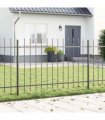 vidaXL Garden Fence 7 pcs Grey 11.9 x 1 m Powder-coated Steel