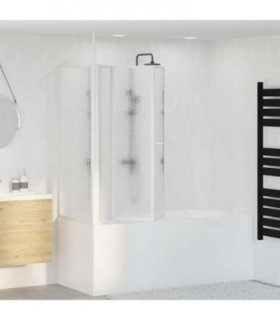 Shower Bath Screen Wall L Shape 70 x 120 x 137 cm 4 Panels Foldable