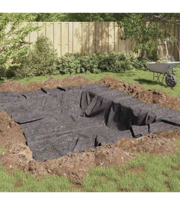vidaXL Pond Fleece Folding Grey 1 x 25 m Polyester and Cotton