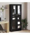 vidaXL Book Cabinet Black oak 82.5 x 30.5 x 185 cm Engineered Wood