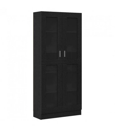 vidaXL Book Cabinet Black oak 82.5 x 30.5 x 185 cm Engineered Wood