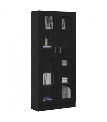 vidaXL Book Cabinet Black oak 82.5 x 30.5 x 185 cm Engineered Wood