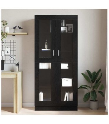 vidaXL Book Cabinet Black oak 82.5 x 30.5 x 185 cm Engineered Wood