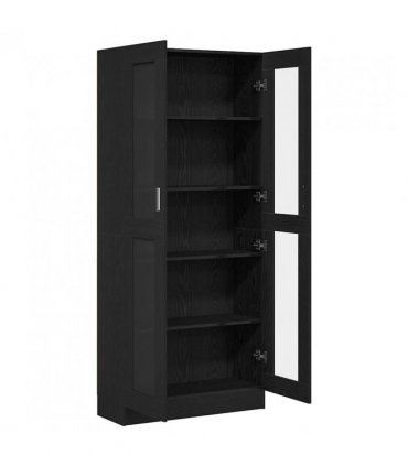 vidaXL Book Cabinet Black oak 82.5 x 30.5 x 185 cm Engineered Wood