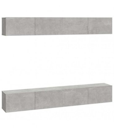 vidaXL Wall TV Cabinets 4 pcs Concrete Grey 100x30x30 cm