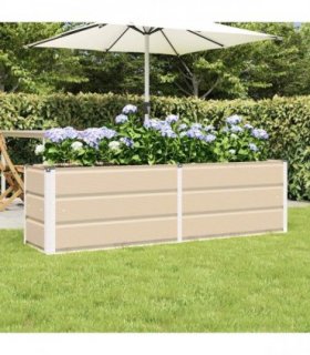 vidaXL Planter Ivory 160 x 40 x 45 cm Steel