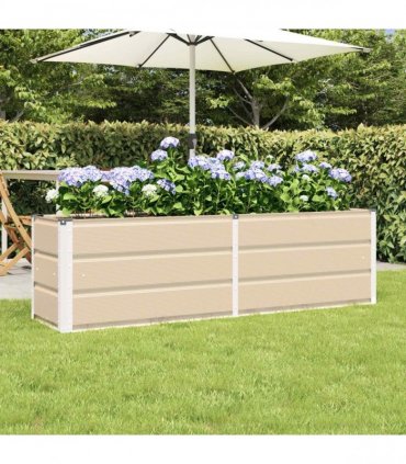 vidaXL Planter Ivory 160 x 40 x 45 cm Steel